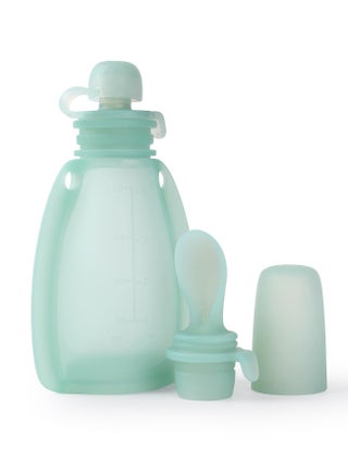 Reusable Silicone Baby Food Pouches, BPA-Free Silicone Refillable Baby Food Storage Bag with Spoon and Leak-Proof Attachment Topper, 4oz (Green) - pzsku/Z37326C42BA2C27D1CC1BZ/45/_/1709015639/d4988659-4edf-444e-a186-ffe5236ce568