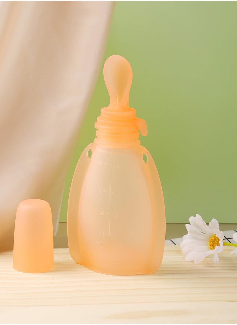 iMissiu Reusable Silicone Baby Food Pouches, BPA-Free Silicone Refillable Baby Food Storage Bag with Spoon and Leak-Proof Attachment Topper, 4oz (Green)  - Image 5