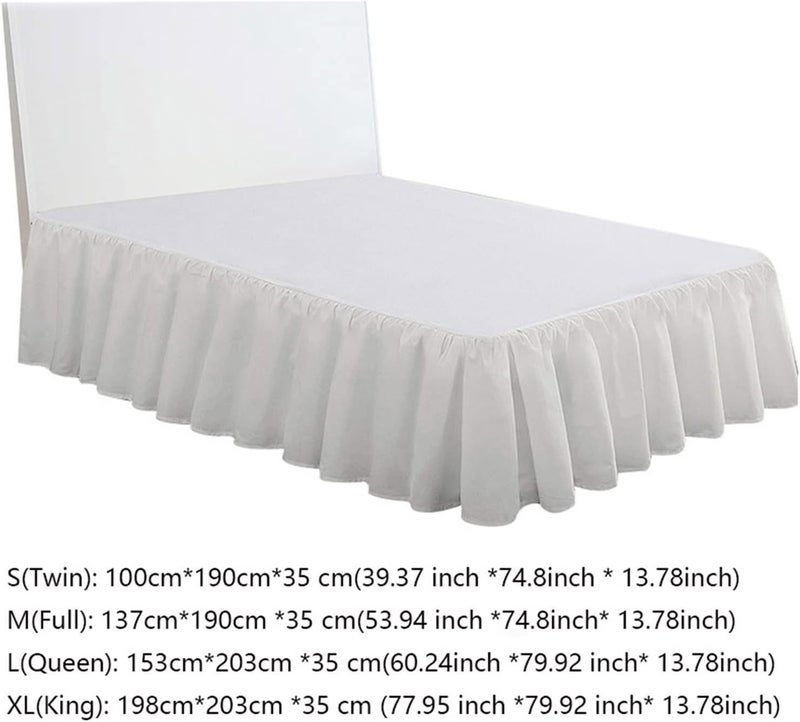 Bed Skirt Solid Color Home Hotel Bed Skirt Bedroom Bedspread Bed Skirt Bed Cover Bedsheet Bed Skirt Sheet Bedding Protector Home Textile Fitted Bed Skirt(Pink,198x203x35cm) - Image 5