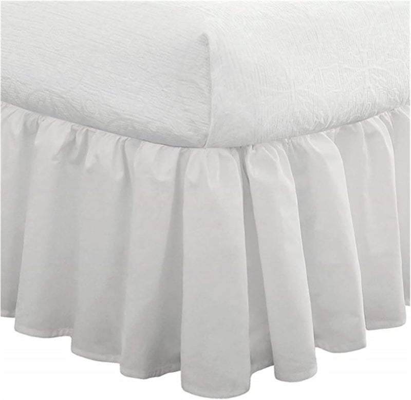 Bed Skirt Solid Color Home Hotel Bed Skirt Bedroom Bedspread Bed Skirt Bed Cover Bedsheet Bed Skirt Sheet Bedding Protector Home Textile Fitted Bed Skirt(Pink,198x203x35cm) - Image 4