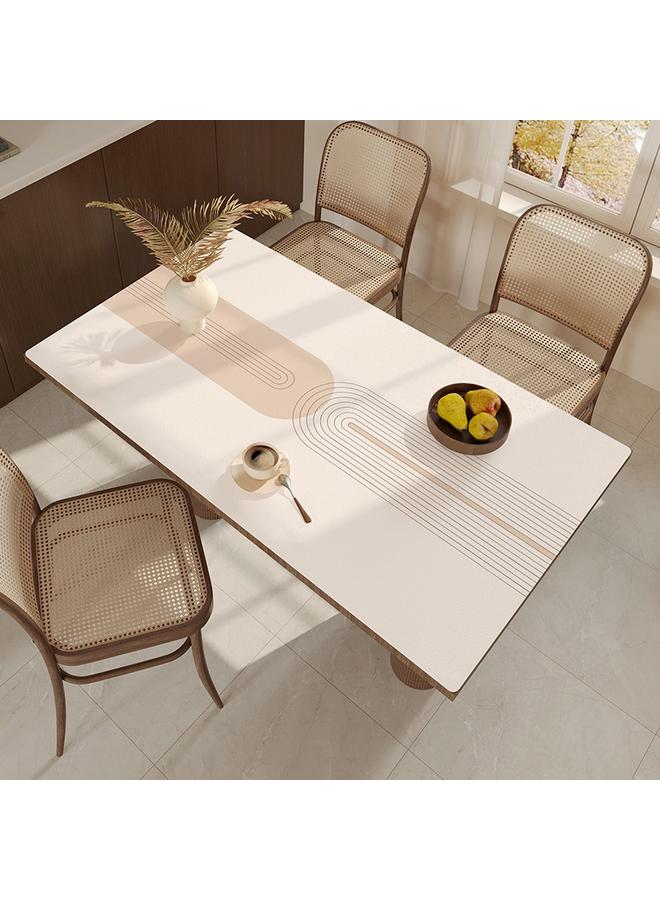 Bluejw Light Luxury High-grade Dining Table Mat Waterproof Oil-proof Anti-scalding Leather Tablecloth Coffee Table Tablecloth Rock Board Dining Table Protection Mat - Image 1