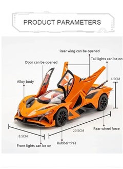 Generic 1:24 Apollo Project EVO Alloy Sports Car Model Diecast Metal Super Racing Car Model Simulation Sound and Light Children Toy Gift  - Image 2