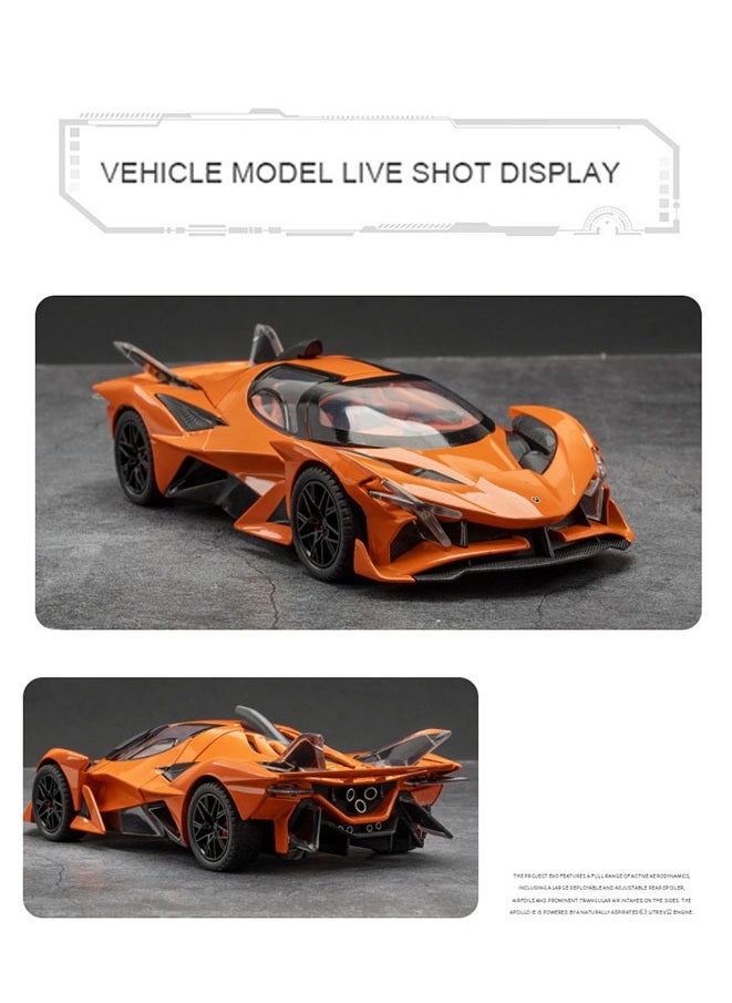 1:24 Apollo Project EVO Alloy Sports Car Model Diecast Metal Super Racing Car Model Simulation Sound and Light Children Toy Gift  - Image 4