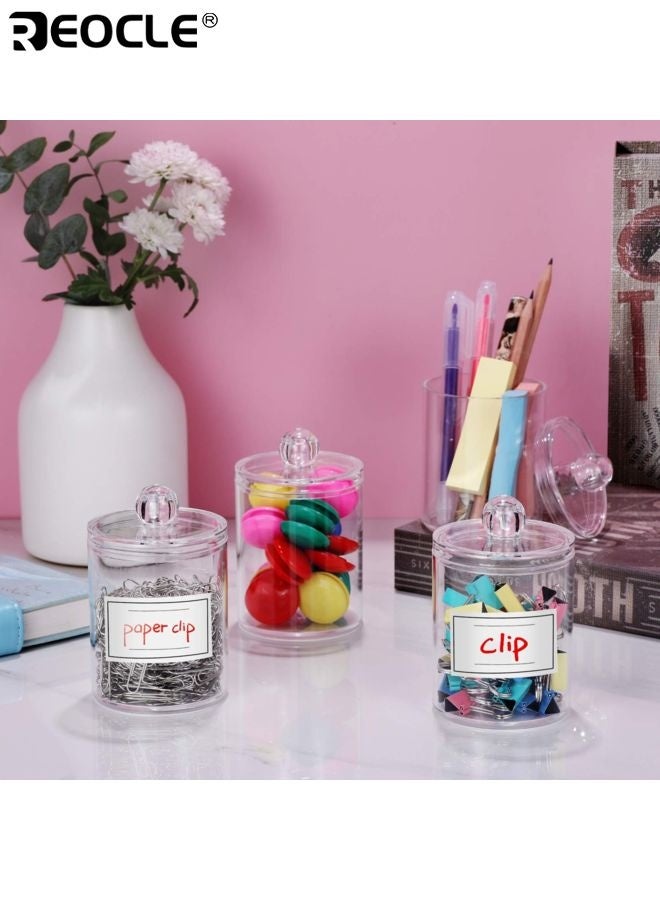 ريوكل 4 قطع حوامل أعواد قطن أكريليك بتصميم وعاء شفاف واستخدامات متعددة - منظّف الحمام بميزة القابلية للتكديس لتخزين أدوات الزينة والمكياج - Image 4