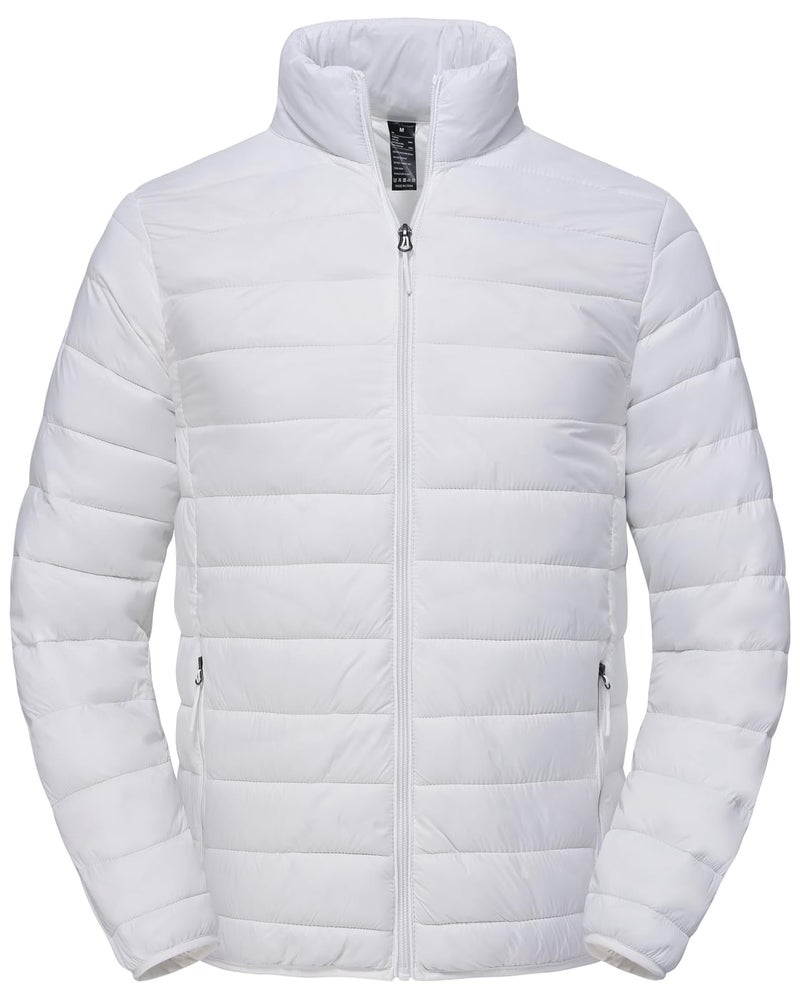 SPOSULEI Puffer Jacket for Men Packable Lightweight Winter Warm Down Jackets Coats Outdoor Insulated Water Resistant Travel Hiking Camping Jacket with Pockets White 2XL - Image 2