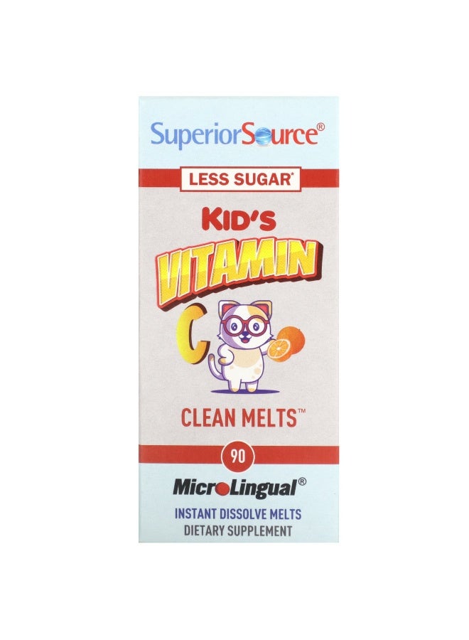Superior Source, Kid's Vitamin C Clean Melts, Orange, 90 Instant Dissolve Melts (Packaging may vary)
