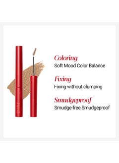 Espoir Espoir The Brow Color Fixing Cara #2 Taupe 0.1 fl oz | Easy Fixing without Clumping with Skinny Brush | Long Lasting Smudgeproof Eyebrow Mascara | Soft Mood Coloring Tinted Gel | Korean Eye Makeup  - Image 4