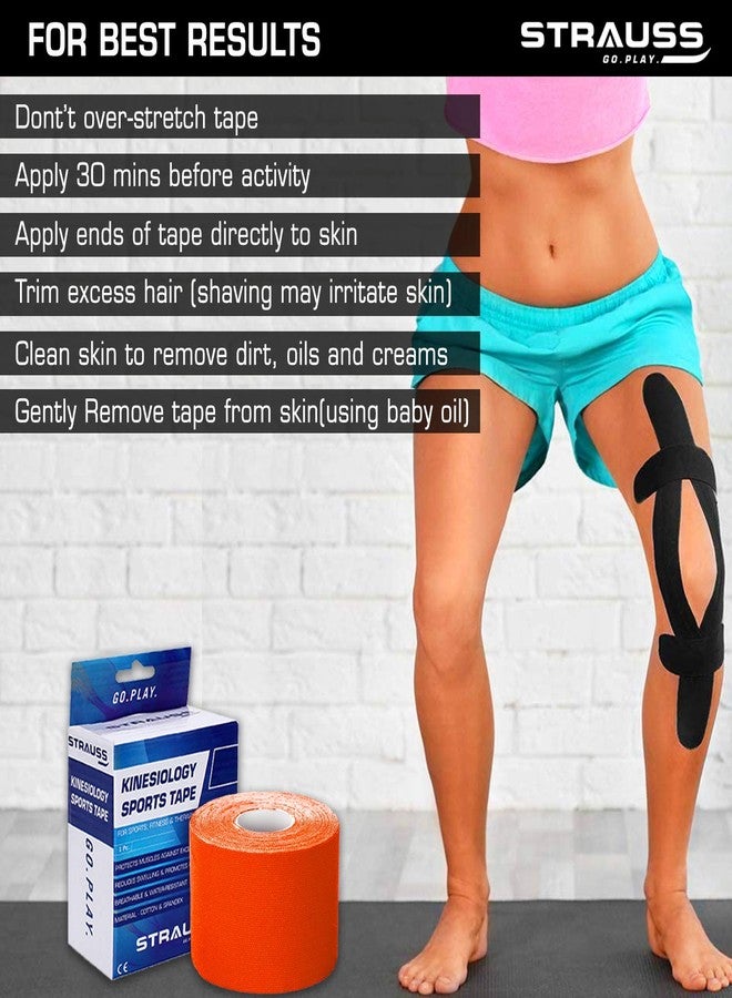 Strauss Kinesiology Sports Tape, Dark Orange - Image 4