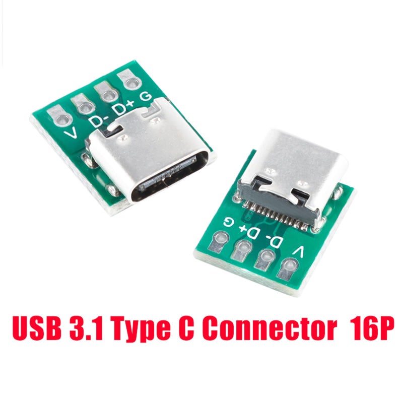 Cermant 20 Pcs USB 3.1 Type C Connector Board DIY Serial Basic Breakout Female Connector USB Type C Breakout Board with PCB Converter Board for Data Line Wire Cable Transfer - Image 4