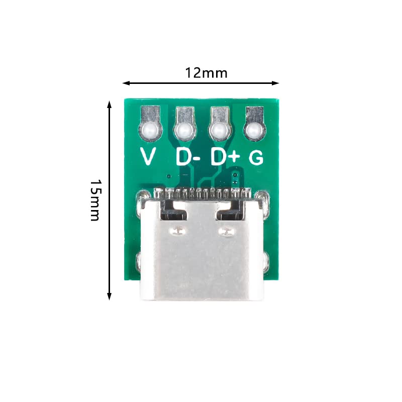 Cermant 20 Pcs USB 3.1 Type C Connector Board DIY Serial Basic Breakout Female Connector USB Type C Breakout Board with PCB Converter Board for Data Line Wire Cable Transfer - Image 3