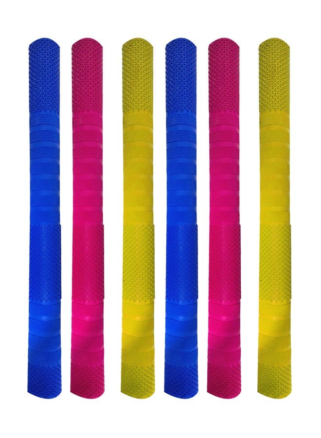 GURU Octo Band Cricket Bat Grips, 6 Pieces Set of Rubber Grips for Bat (Multicolor)