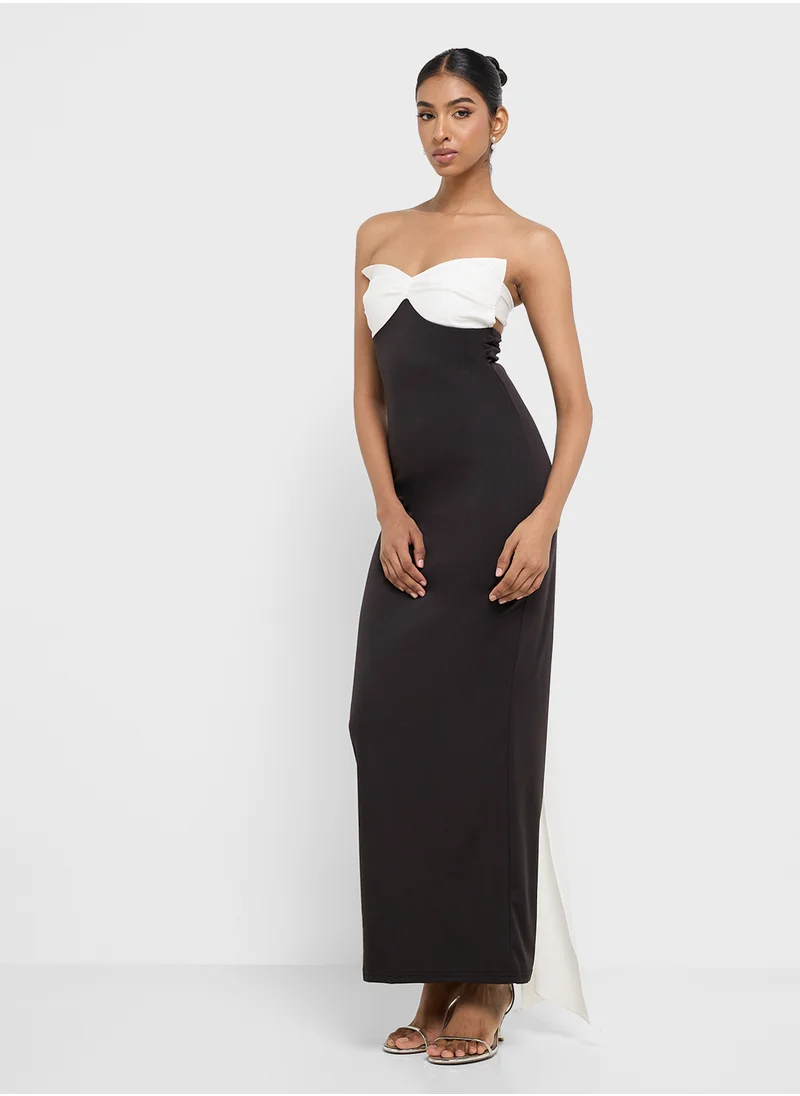 Ginger Monochrome Colorblock Bandeau Dress