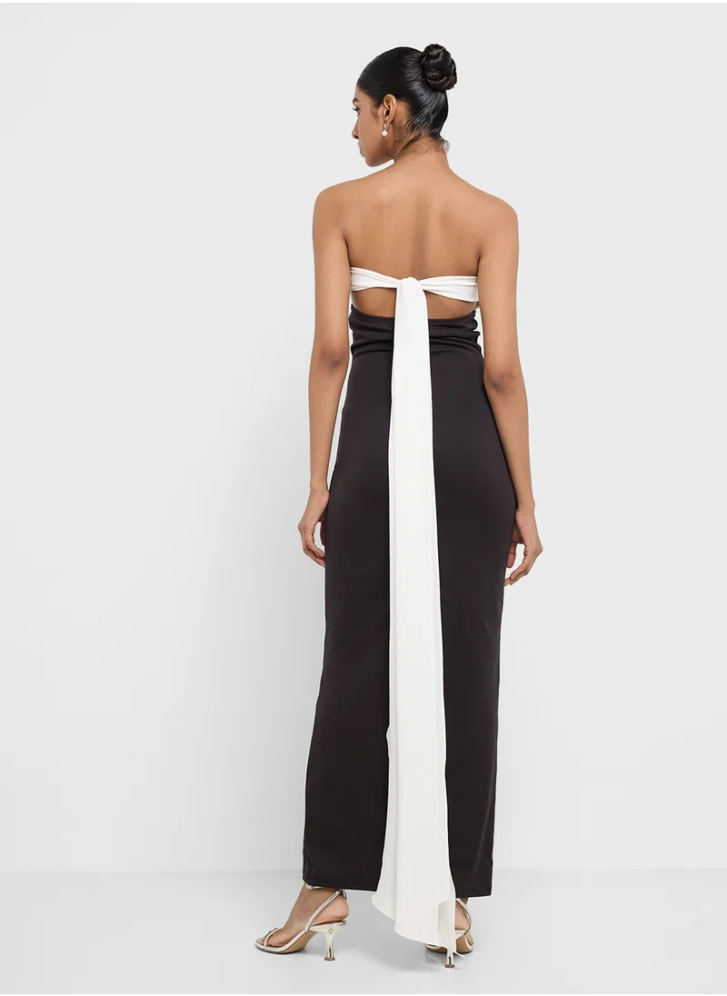 Ginger Monochrome Colorblock Bandeau Dress