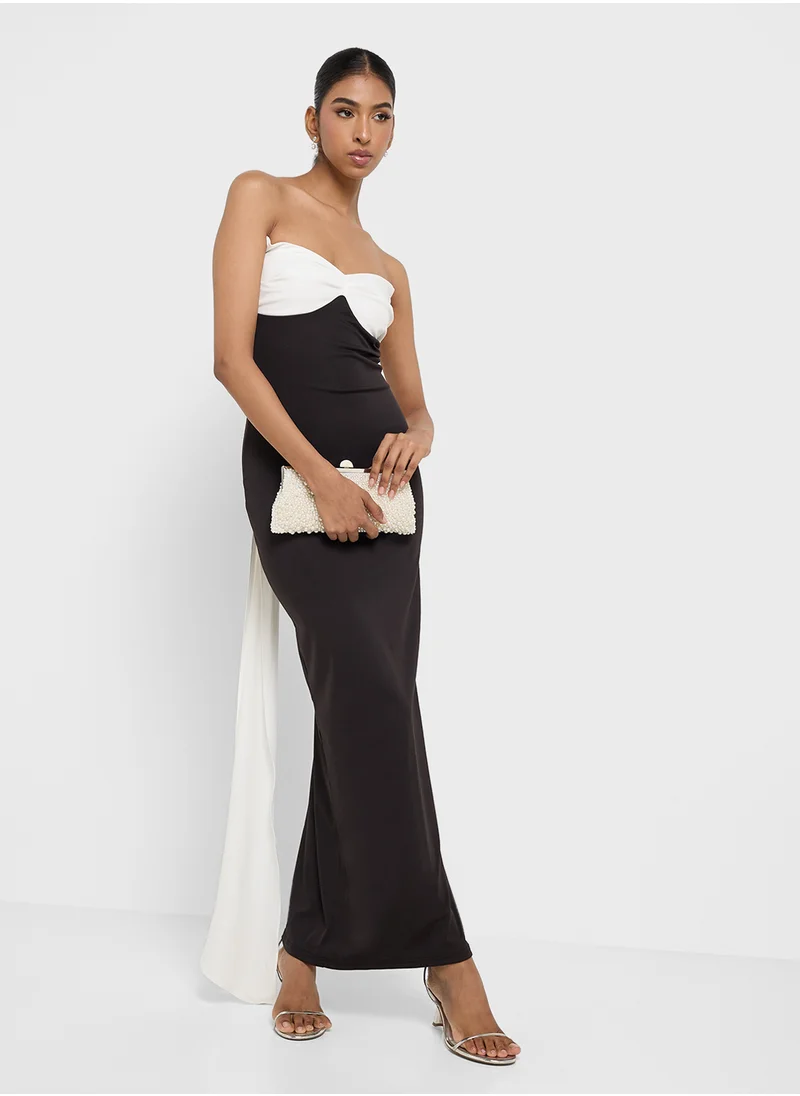 Ginger Monochrome Colorblock Bandeau Dress