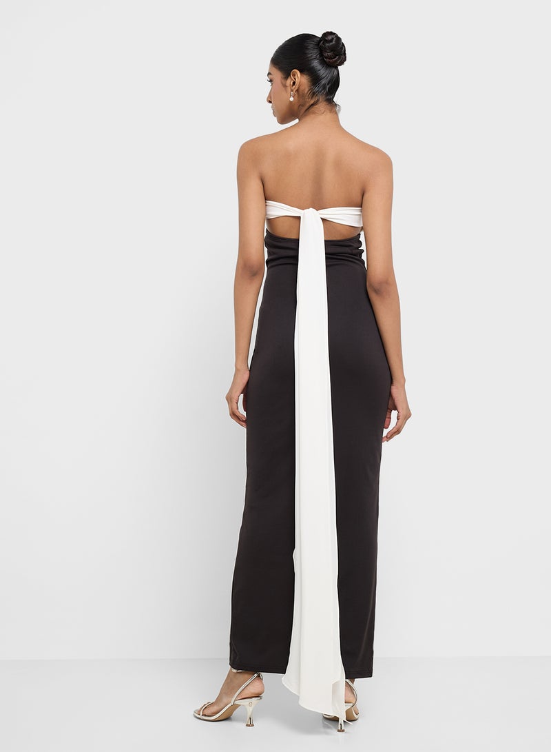 Ginger Contrast Panel Gown Dress  - Image 2