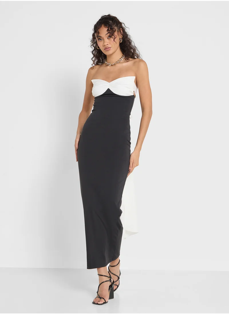 Ginger Monochrome Colorblock Bandeau Dress