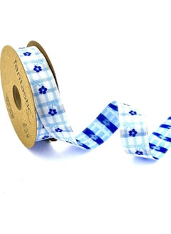 Fantastic Floral Pattern Plaid Woven Ribbon (20MM Width - 10MT Length)  - Image 1