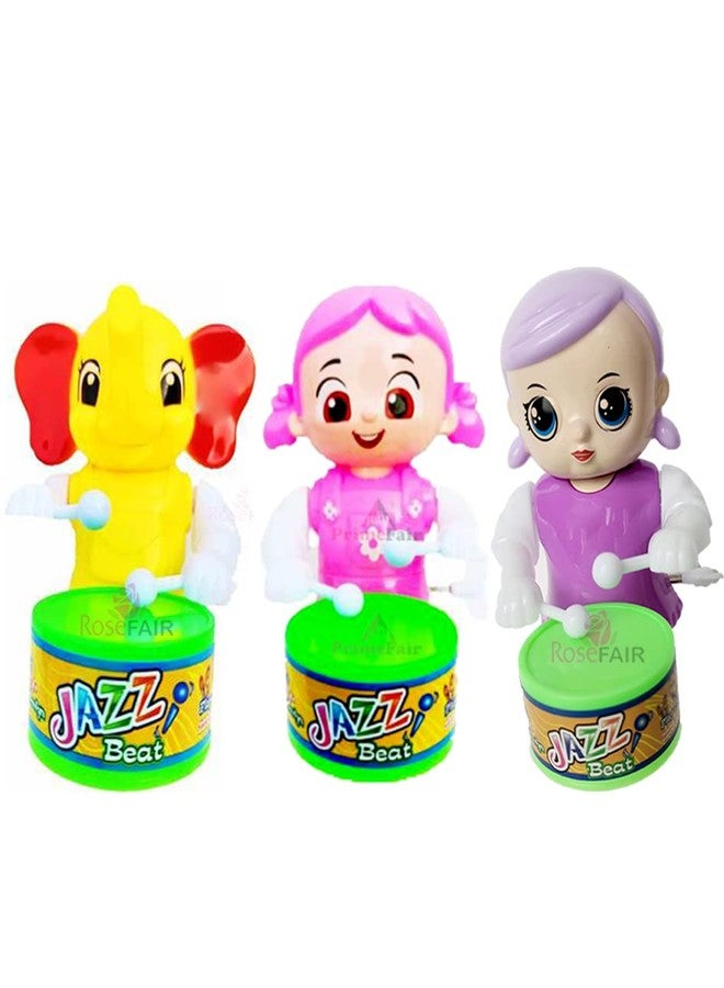 ROSEFAIR Cute Drummer Toy with Drumming and Dancing Action for Kids Baby Rattle Toys Set Toddler Kids Key-Operated Toys Kids (ELE-PINK-BABY-PAC-03) - Image 1