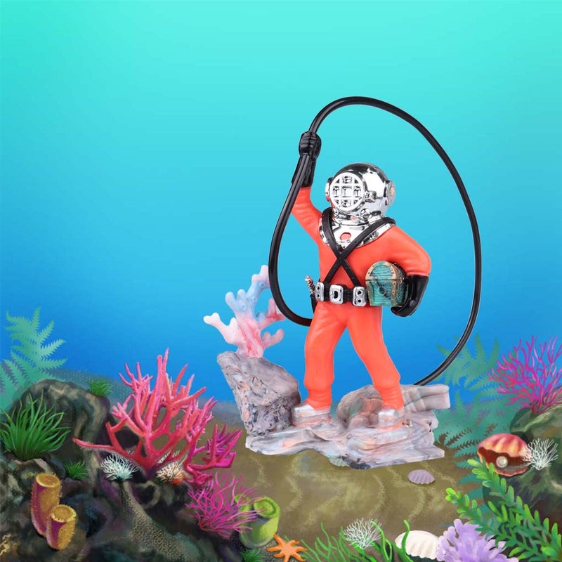 Wolfride Fish Tank Bubbler Decorations Aquarium Diver Ornament Scuba Diving Fish Tank Ornamentm, Red - Image 5
