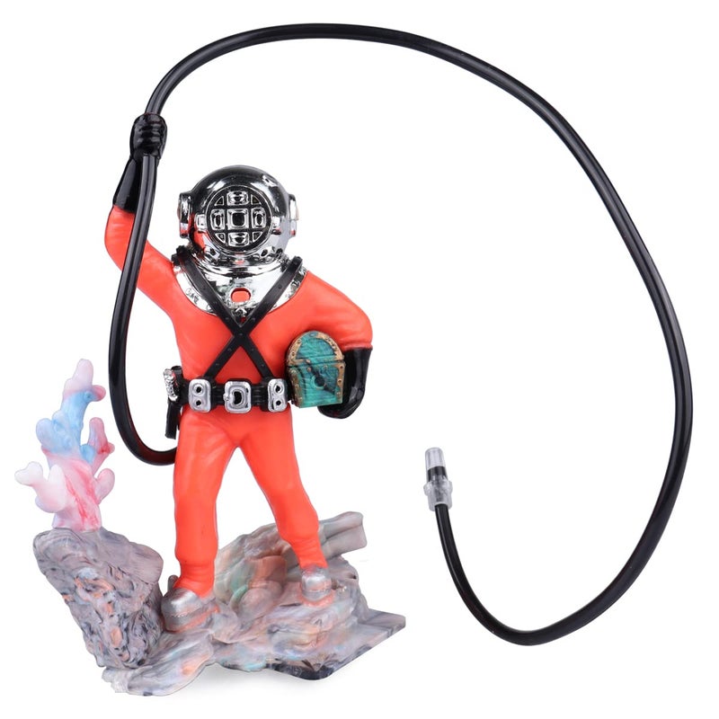 Wolfride Fish Tank Bubbler Decorations Aquarium Diver Ornament Scuba Diving Fish Tank Ornamentm, Red - Image 1