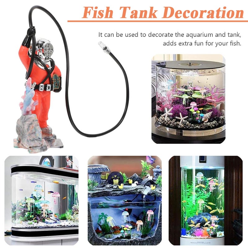 Wolfride Fish Tank Bubbler Decorations Aquarium Diver Ornament Scuba Diving Fish Tank Ornamentm, Red - Image 4