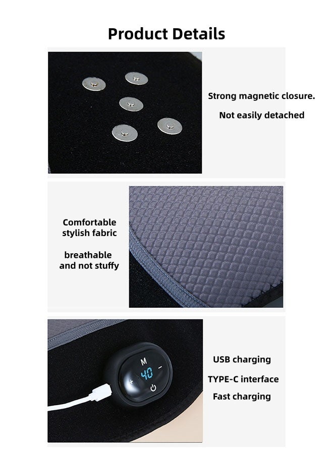 وسادة تدفئة للركبة، دعامة ركبة كهربائية مُدفأة، وسادة تدفئة للركبة قابلة لإعادة الشحن، دعامة تدليك للركبة، جهاز تدليك للركبة لتخفيف آلام الركبة/المفاصل/المرفق/الكتف، مع 5 مستويات حرارة و3 أوضاع تدليك، هدية مثالية للأم والأب (أسود، زوج واحد) - Image 3