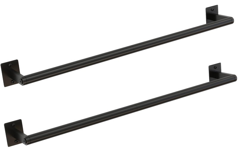 JIAPAIDUO 2 Packs 24 Inch Bathroom Towel Bar, Matte Black Towel Racks for Bathroom, JIAPAIDUO Bathroom Towel Rack Wall Mounted, Bath Hand Towel Holder Organizer, Modern Home Decor Towel Rod - Image 1