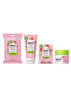 Yes To Yes To Watermelon Skincare Essentials Set - Face Wipes, Hand Cream, Lip Balm, Hydrating Moisturizer,  - Image 1