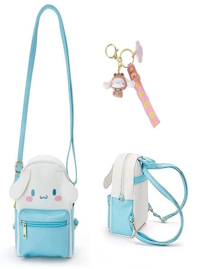 Shuyun Girls Anime Kawaii Mini Backpack + Keychain, Blue - Image 1