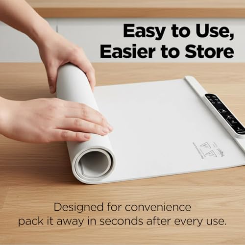 Slursh Rollable Food Warming Tray, Smart Temperature Control 60°C-100°C, Silicone Heating Mat for Home Dining Buffet Travel, Food-Grade BPA-Free Splash-Proof Tray with Timer & Storage Bag (950g) - Image 4
