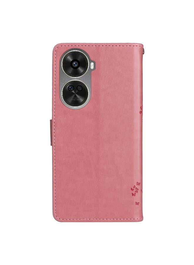 S-TOP Case For Huawei nova 12 SE / nova 11 SE Tree & Cat Embossed Pattern Flip Leather Phone Case - Image 3