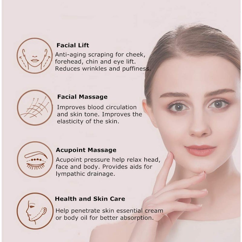 Ergonflow Rose Quartz Gua Sha Comb Massage Tool - Unique Comb Edge Gua Sha Board for SPA & Acupuncture Therapy (Heart Shape) - Image 4