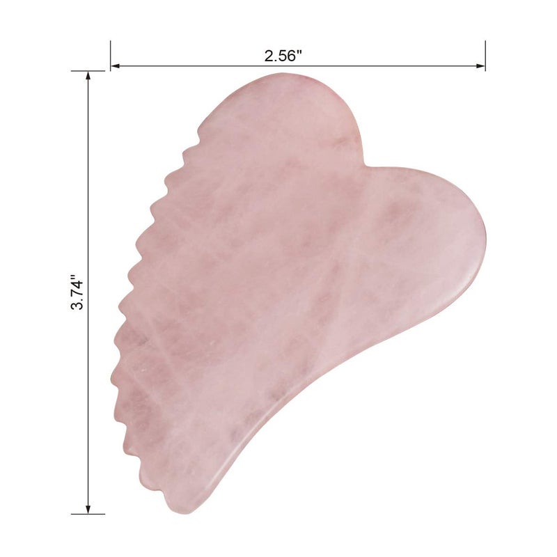 Ergonflow Rose Quartz Gua Sha Comb Massage Tool - Unique Comb Edge Gua Sha Board for SPA & Acupuncture Therapy (Heart Shape) - Image 3