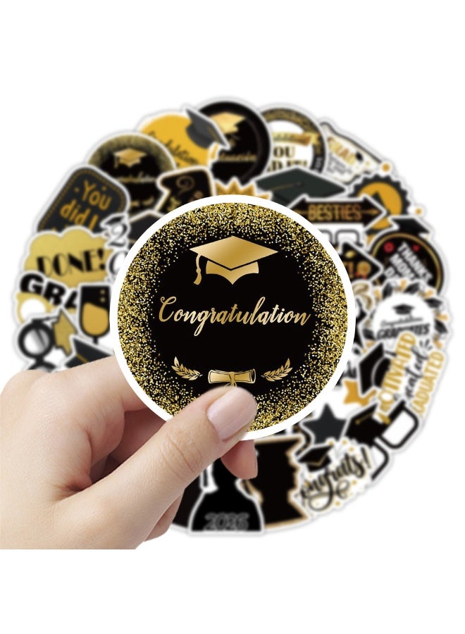 50Pcs Graduation Stickers 2026 College Class of 2026 Stickers for Graduation Decorations Graduation Party Decorations 2026 Waterproof Vinyl Stickers for Water Bottle Laptop Skateboard - Image 2