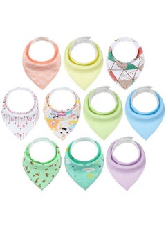Baby Bibs 10 Pack Soft And Absorbent Baby Bandana Drool Bibs For Boys Girls (Green+Yellow 0 36 Months