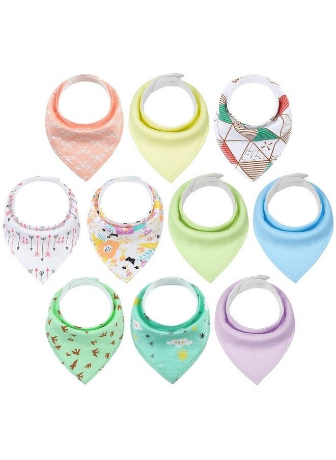YOOFOSS - Baby Bibs 10 Pack Soft And Absorbent Baby Bandana Drool Bibs For Boys Girls (Green+Yellow 0 36 Months - Image 1