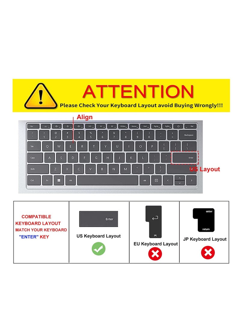 Keyboard Cover Ultra Thin for Microsoft Surface Laptop 6(2024) 5 4 3 13.5" & 15" 2022-2019 Release, Surface Laptop Keyboard Protector Skin -US Layout