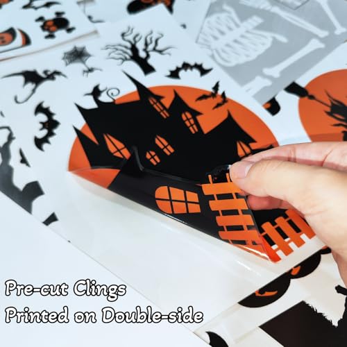 NEWMIAO Halloween Window Clings, 9 Sheets Halloween Window Decal Stickers for Party Decorations, Removable Hallowmas Stickers for Glass Indoor and Outdoor Home Decor Party Supplies - Image 3