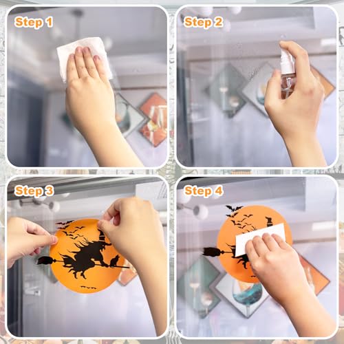 NEWMIAO Halloween Window Clings, 9 Sheets Halloween Window Decal Stickers for Party Decorations, Removable Hallowmas Stickers for Glass Indoor and Outdoor Home Decor Party Supplies - Image 4
