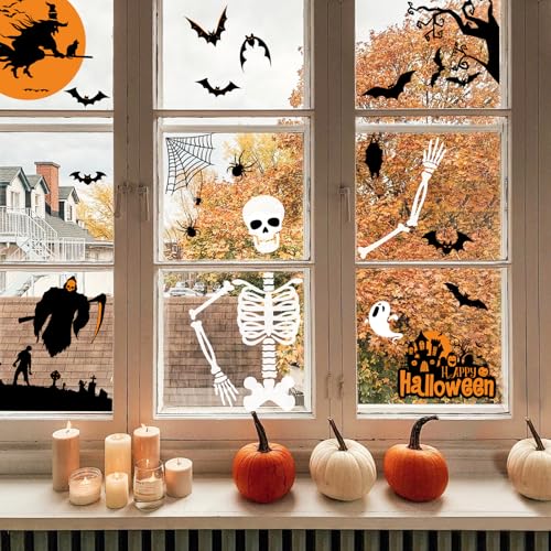 NEWMIAO Halloween Window Clings, 9 Sheets Halloween Window Decal Stickers for Party Decorations, Removable Hallowmas Stickers for Glass Indoor and Outdoor Home Decor Party Supplies - Image 5