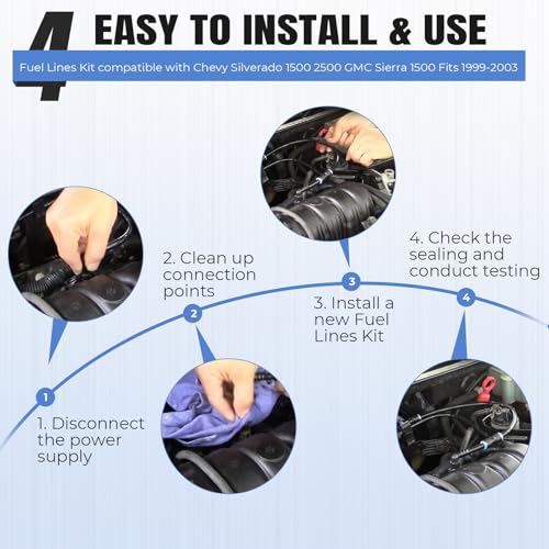 Dexepe Fuel Lines Kit compatible with Chevy Silverado 1500 2500 GMC Sierra 1500 1999-2003 4.8L 5.3L 6L 8.1L Pickup Trucks replace FL-FG0053 FG0053 NFR0003 Nylon Fuel Lines Repair Kit - Image 4