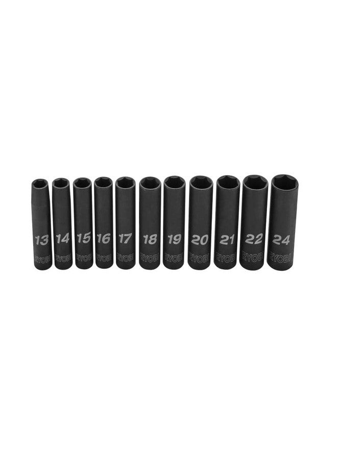 RYOBI 11 PC. 1/2" Drive Metric Deep Impact Socket Set - Image 1