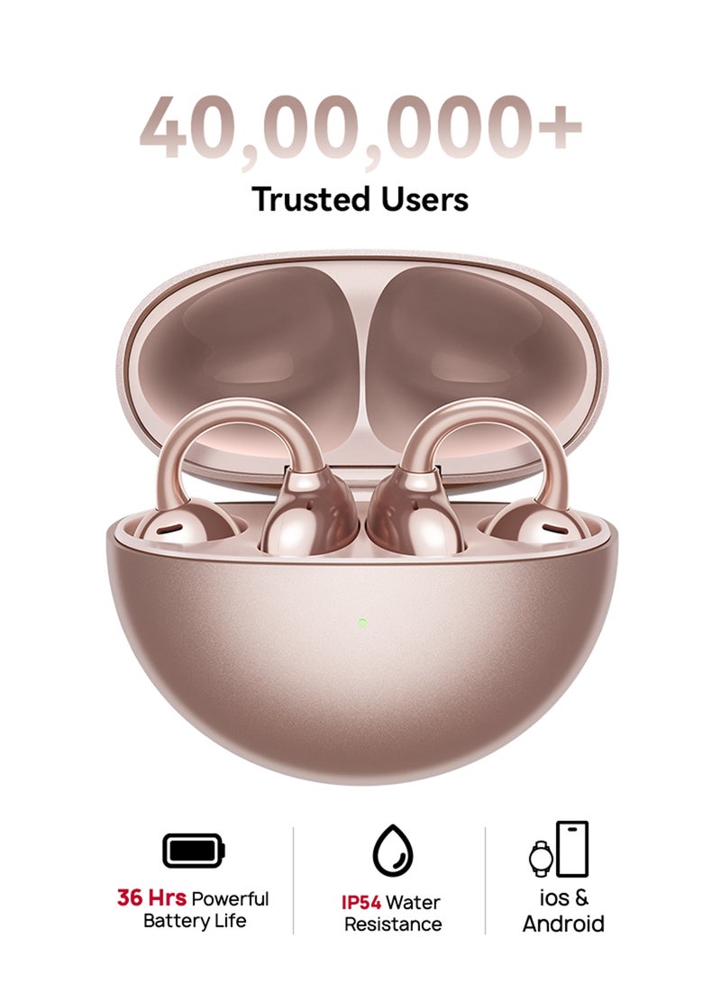 HUAWEI FreeClip, Groundbreaking Aesthetic Design, Feather-light Wearing, Open-ear Listening, AI Crystal-Clear Call, Long Battery Life, Dual-Device Connections Rose Gold - Image 1