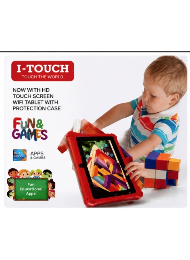 I-TOUCH C706 Kids Tablet 7-Inch HD IPS WiFi Tablet | Android 13 | 6GB RAM | 256GB Storage | Quad-Core Processor | Dual Camera | Shockproof EVA Protective Case | Black - Image 1