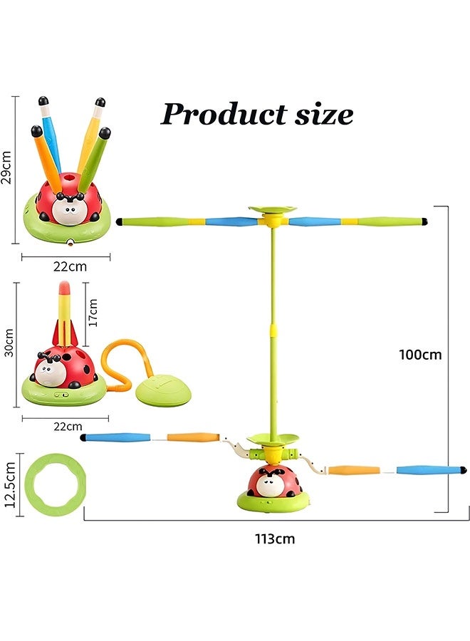 Beauenty 5 in 1 Music Sports Machine, Ring Throwing Game Toy and Rocket Launcher Children's Outdoor Remote Control Toy, Indoor and Outdoor Birthday Gifts Children's 3+ Year Old Toys - Image 3