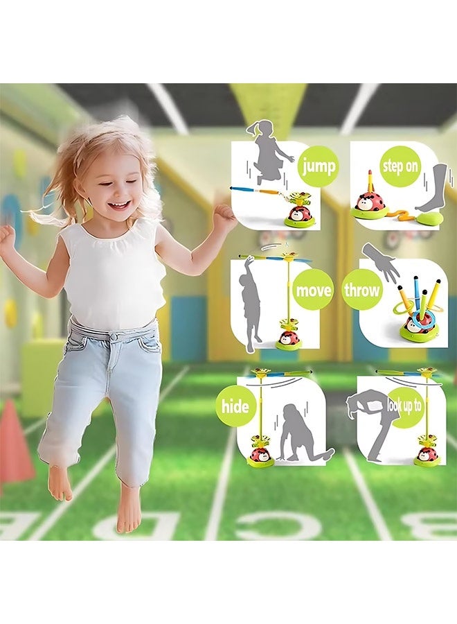 Beauenty 5 in 1 Music Sports Machine, Ring Throwing Game Toy and Rocket Launcher Children's Outdoor Remote Control Toy, Indoor and Outdoor Birthday Gifts Children's 3+ Year Old Toys - Image 2