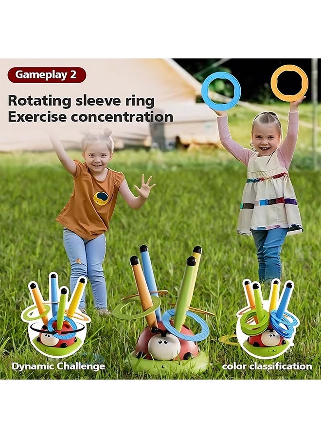 Beauenty 5 in 1 Music Sports Machine, Ring Throwing Game Toy and Rocket Launcher Children's Outdoor Remote Control Toy, Indoor and Outdoor Birthday Gifts Children's 3+ Year Old Toys - Image 4