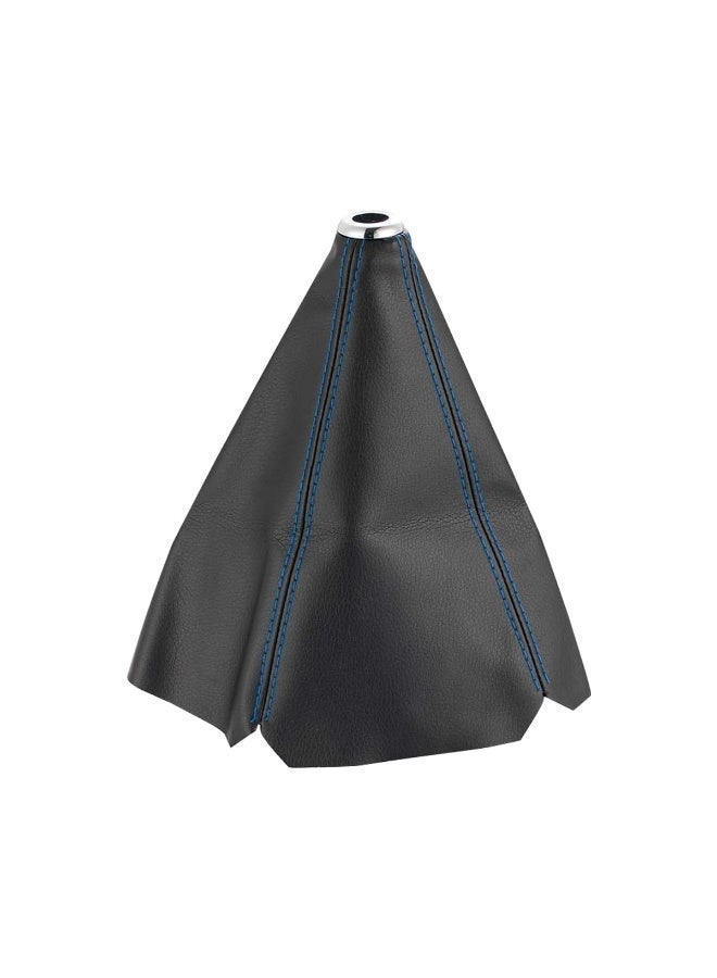 شابية غطاء واقي لمقبض ناقل الحركة للسيارة، جلد صناعي، مناسب لمعظم السيارات والشاحنات وسيارات الدفع الرباعي (أسود مع خياطة زرقاء) - Image 4