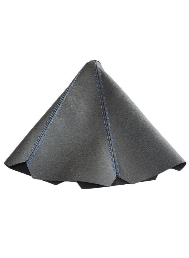 شابية غطاء واقي لمقبض ناقل الحركة للسيارة، جلد صناعي، مناسب لمعظم السيارات والشاحنات وسيارات الدفع الرباعي (أسود مع خياطة زرقاء) - Image 3