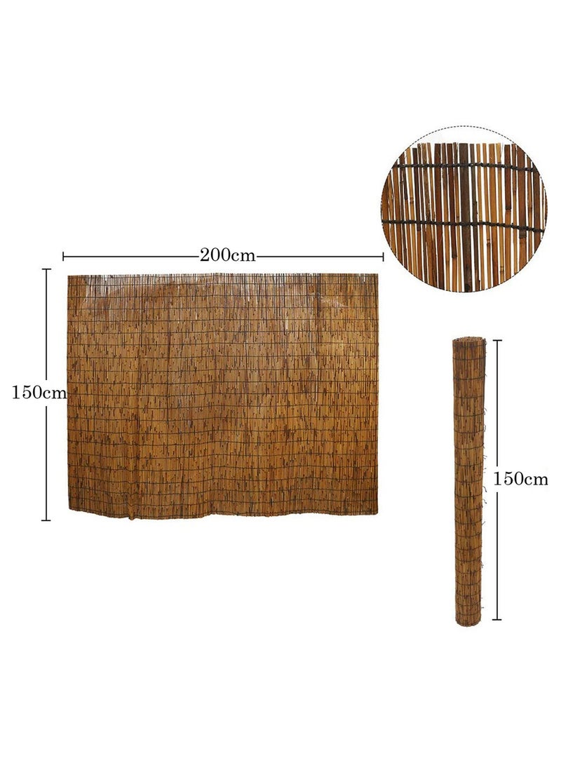 LINGWEI Bamboo Roller Blinds & Foldable Privacy Screen – Natural Reed Curtains, Reed Fencing Room Divider, Eco-Friendly Window Shades 200x150cm - Image 4